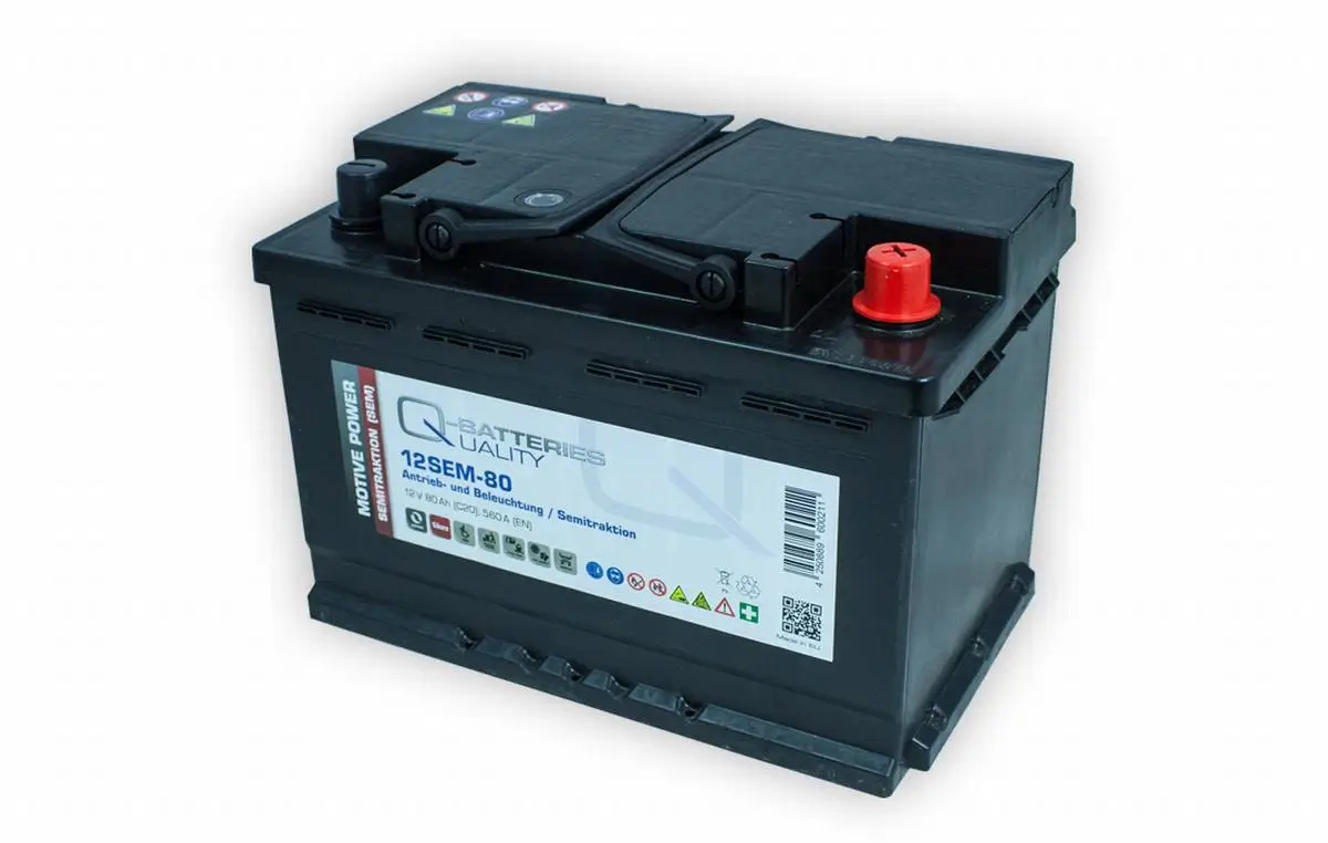 Q-Batteries 12SEM-80 - 12V | 80Ah Semitraktionsbatterie (SEM)