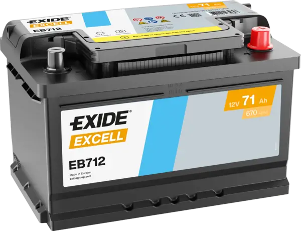 Exide Excell EB712 Autobatterie - 12V 71Ah online bei pro-akkus kaufen