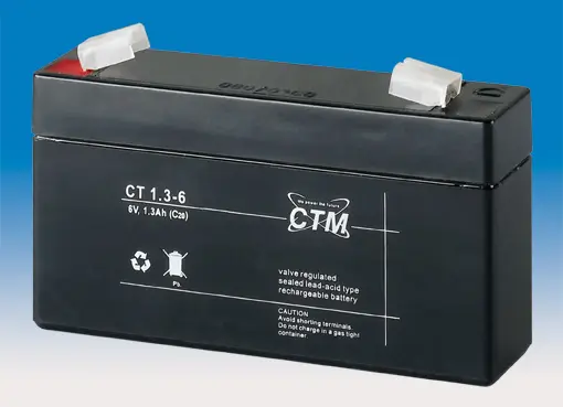 CTM CT1.3-6 - 6V | 1,3Ah Blei-Vlies-Akku (AGM) CTM CT1.3-6 - 6V | 1,3Ah Blei-Vlies-Akku (AGM)