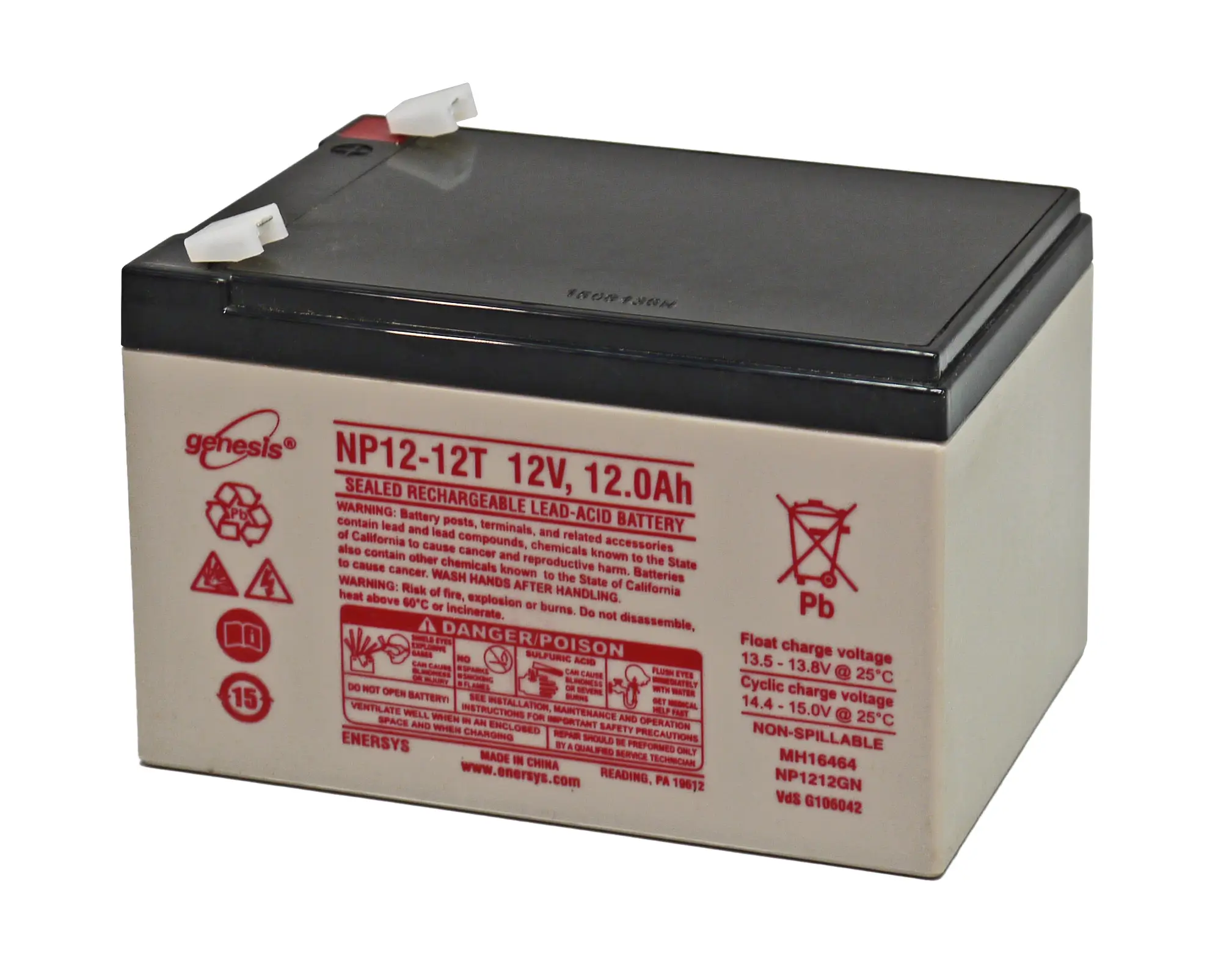 EnerSys genesis NP12-12WT - 12V | 12Ah Blei-Vlies (AGM) Akku VdS EnerSys genesis NP12-12WT - 12V | 12Ah Blei-Vlies (AGM) Akku VdS online bei pro-akkus kaufen