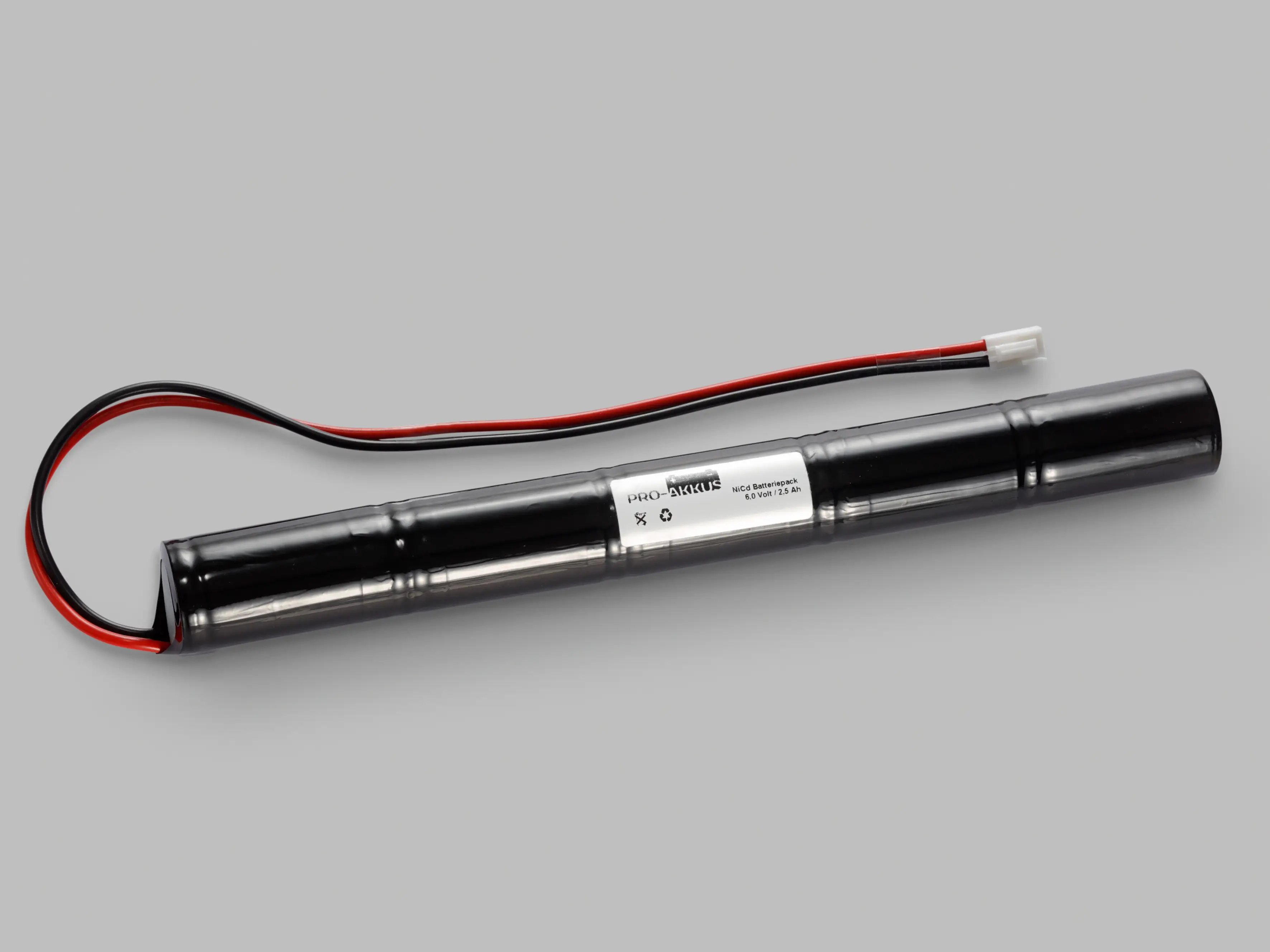 NiCd Notbeleuchtung Akku 6V / 2500mAh, Stab mit Kabel und Stecker online bei pro-akkus kaufen