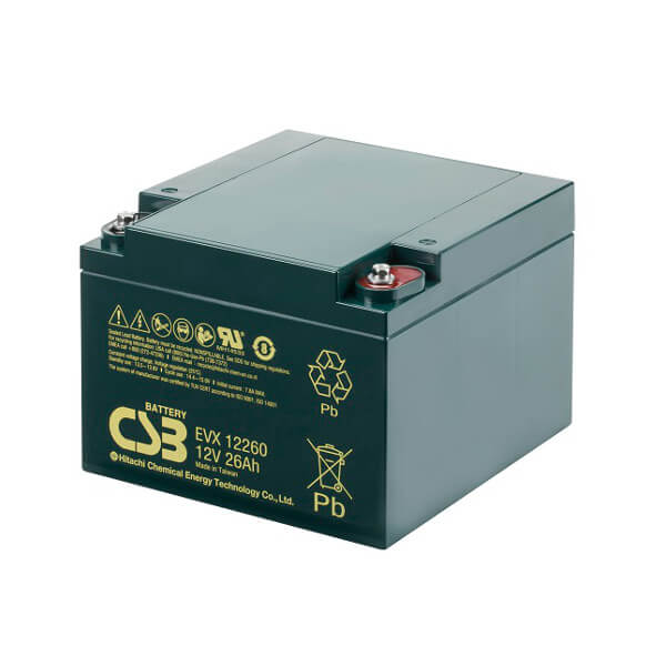 CSB EVX12260 12V 26Ah Blei-Akku / AGM Batterie Zyklenfest CSB EVX12260 12V 26Ah Blei-Akku / AGM Batterie Zyklenfest