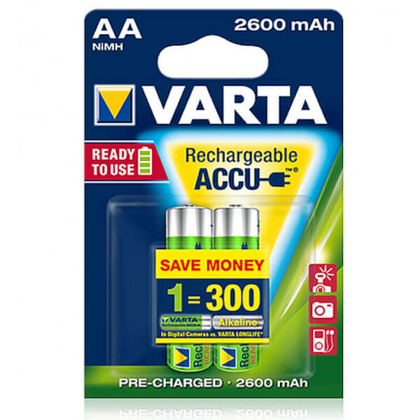 Varta Power Accu AA NiMh 1,2V | 2600 mAh 2er Blister 5716 online bei pro-akkus kaufen