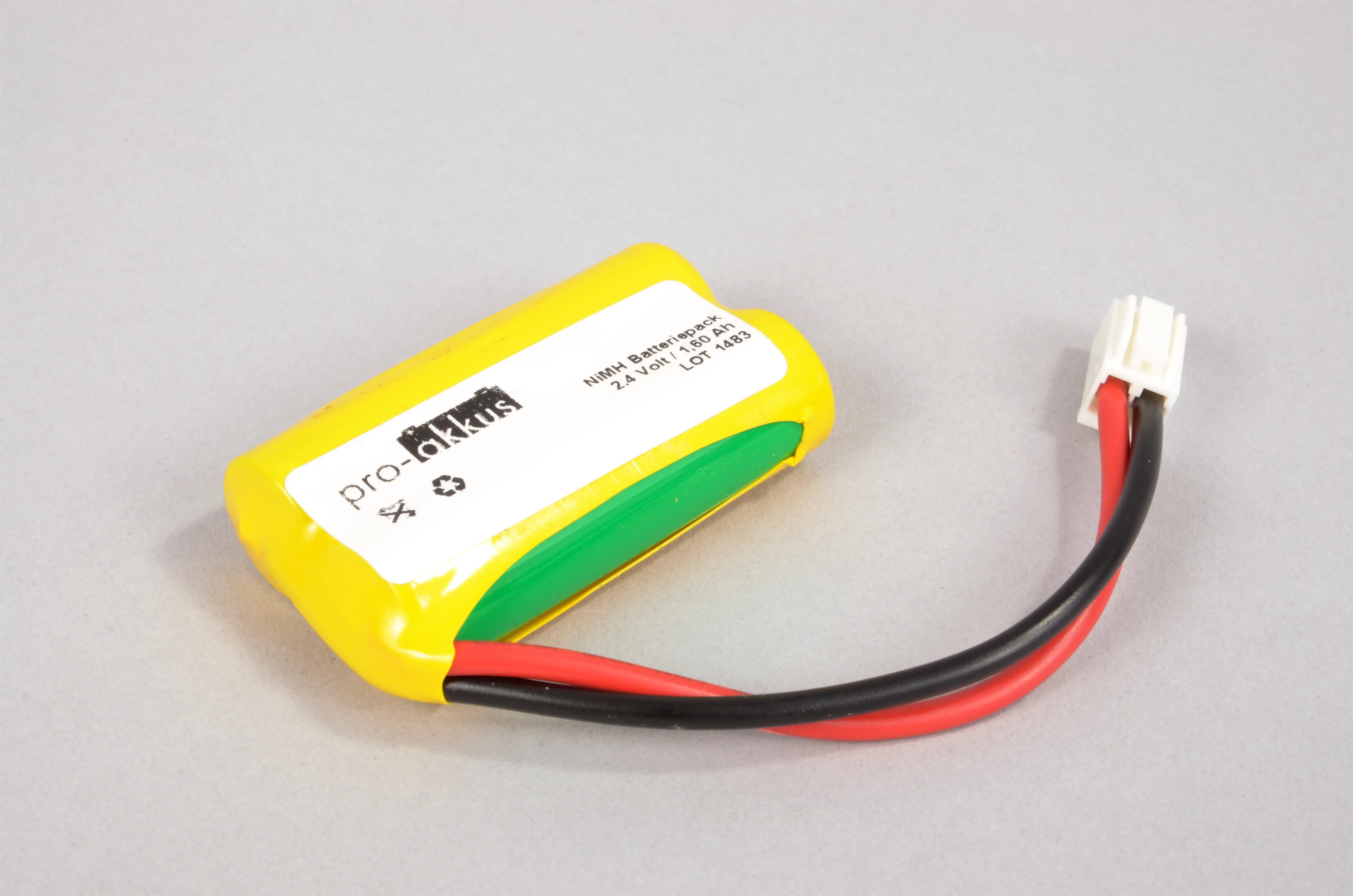 NiMh Notbeleuchtung Akku 2,4V / 1600mAh, Reihe, Kabel mit Stecker online bei pro-akkus kaufen
