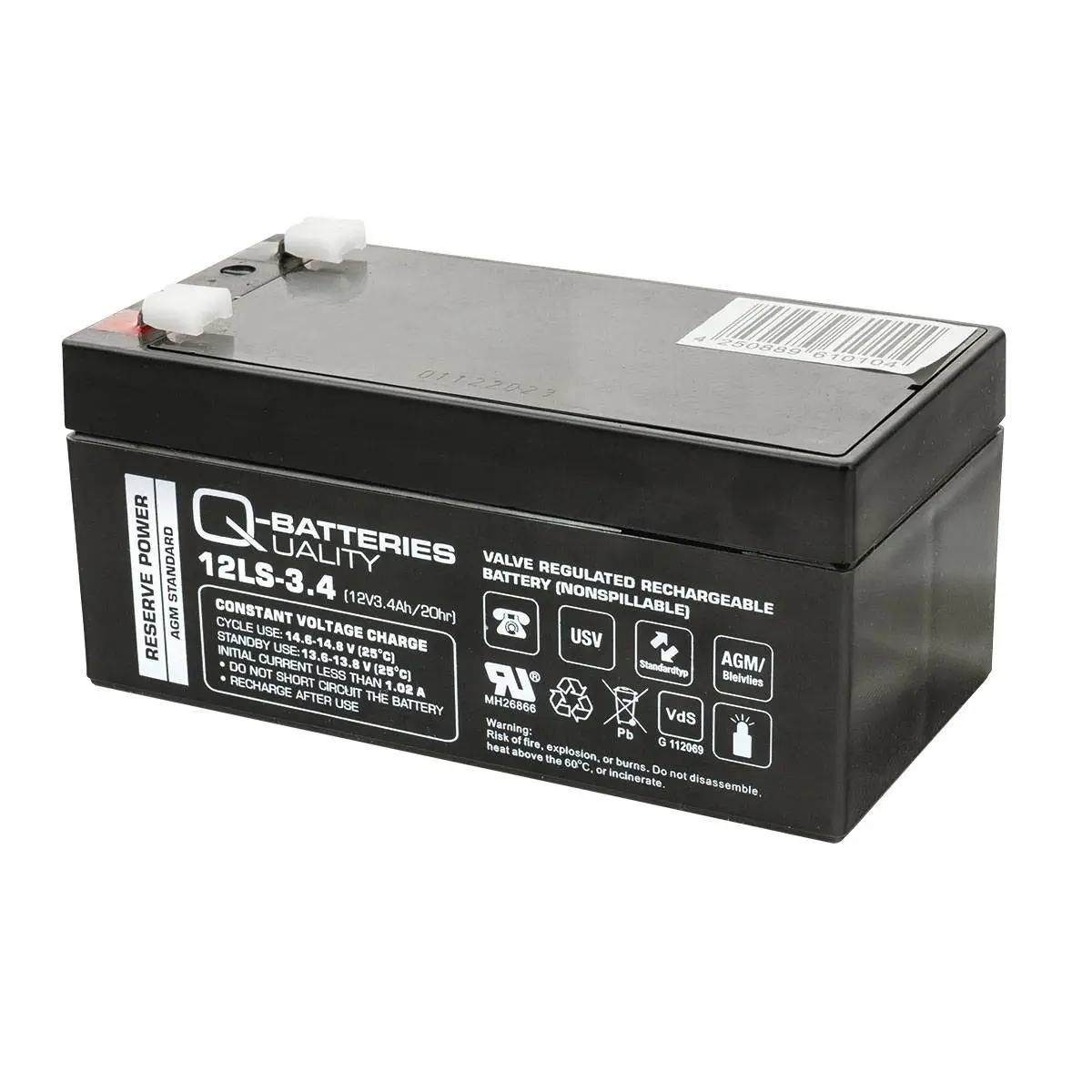Q-Batteries 12LS-3.4 12V 3,4Ah AGM Batterie Akku VdS online bei pro-akkus kaufen