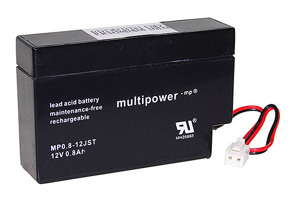 Multipower MP0.8-12JST 12V 0,8Ah Blei-Akku / AGM Batterie mit JST-Stecker Multipower MP0.8-12JST 12V 0,8Ah Blei-Akku / AGM Batterie mit JST-Stecker