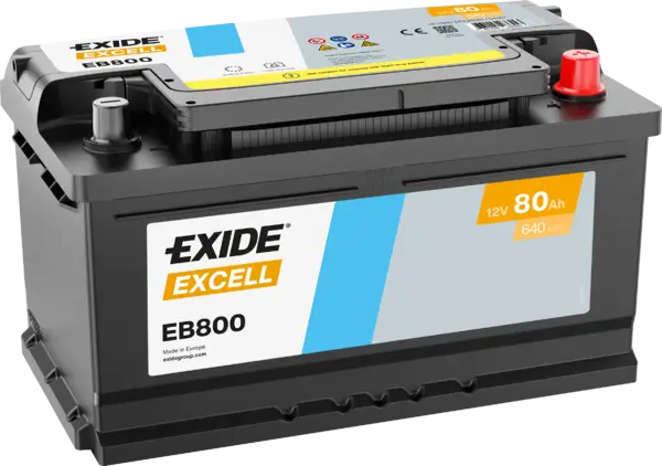 Exide Excell EB800 Autobatterie - 12V 80Ah online bei pro-akkus kaufen