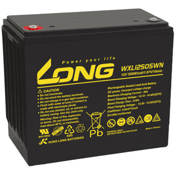 Kung Long WXL12505WN 12V 130Ah Blei-Vlies-Akku Long Life Kung Long WXL12505WN 12V 130Ah Blei-Vlies-Akku Long Life