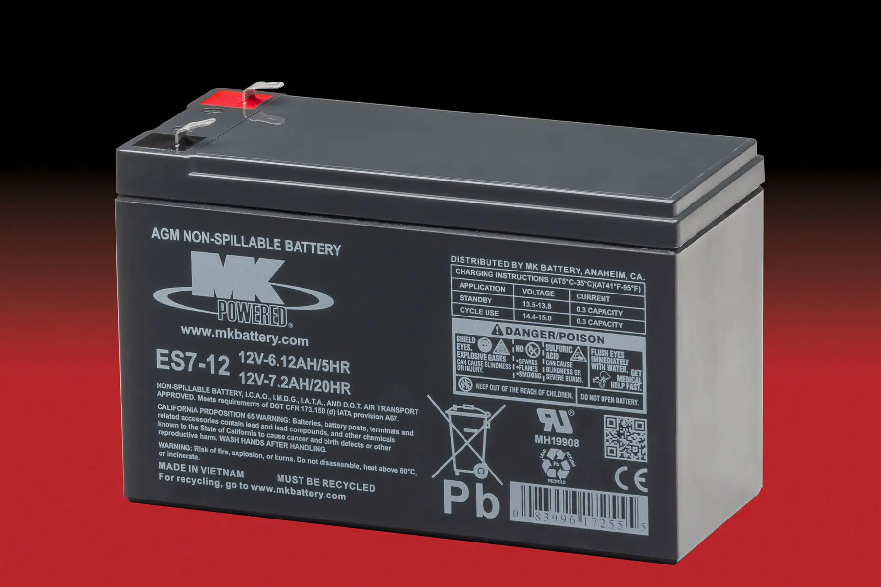 MK Battery ES7-12/F2 - 12V | 7,2Ah Blei-AGM Akku MK Battery ES7-12 - 12V | 7,2Ah Blei-AGM Akku online bei pro-akkus kaufen