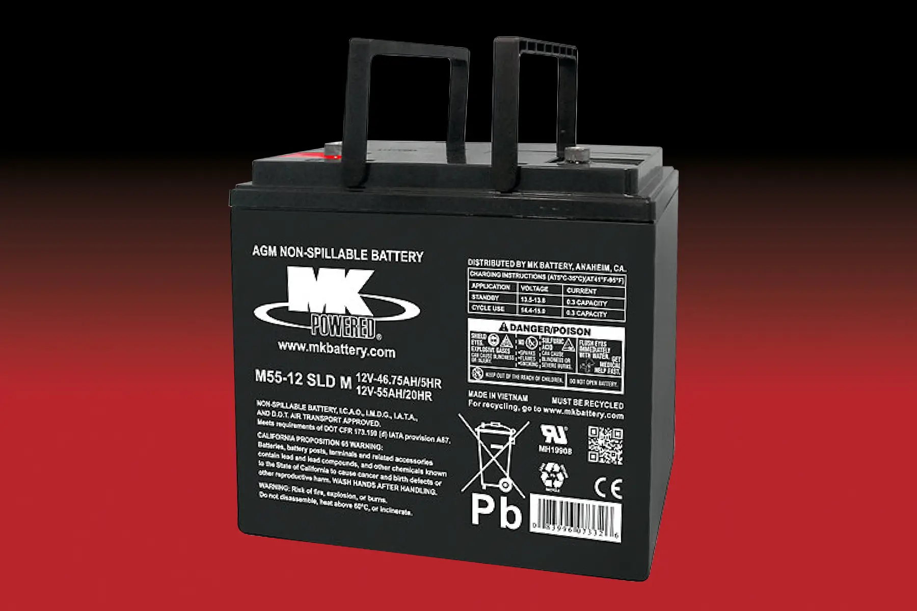MK Battery M55-12SLDM - 12V | 55Ah Blei-AGM Akku MK Battery M55-12SLDM - 12V | 55Ah Blei-AGM Akku online bei pro-akkus kaufen