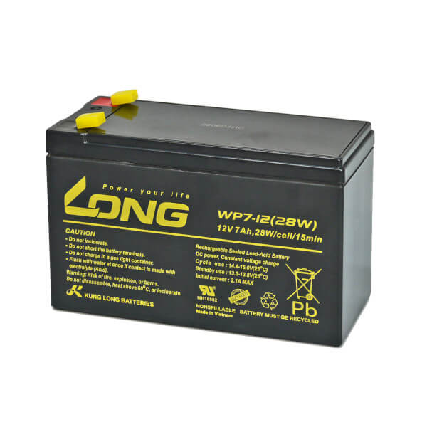 Kung Long WP7-12(28W)/F1 - 12V 7,0Ah Blei-Vlies-Akku mit VdS-Zulassung online bei pro-akkus kaufen