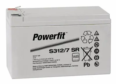 Exide Powerfit S312/7SR - 12V | 7,2Ah AGM Bleiakku VdS Exide Powerfit S312/7SR - 12V | 7,2Ah AGM Bleiakku VdS