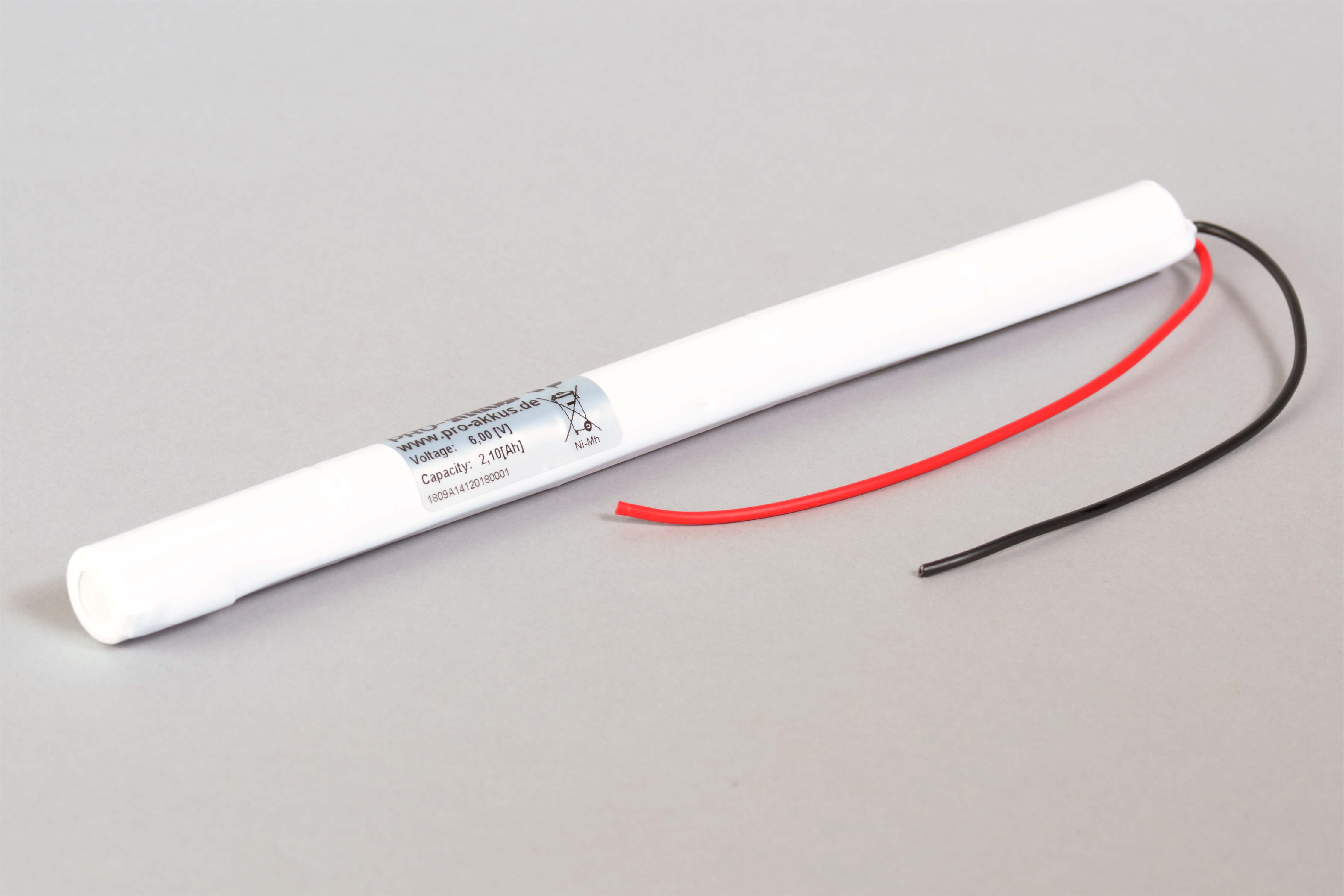 NiMh Notbeleuchtung Akku 6V / 2100mAh (2,1Ah), Stab mit Kabel online bei pro-akkus kaufen