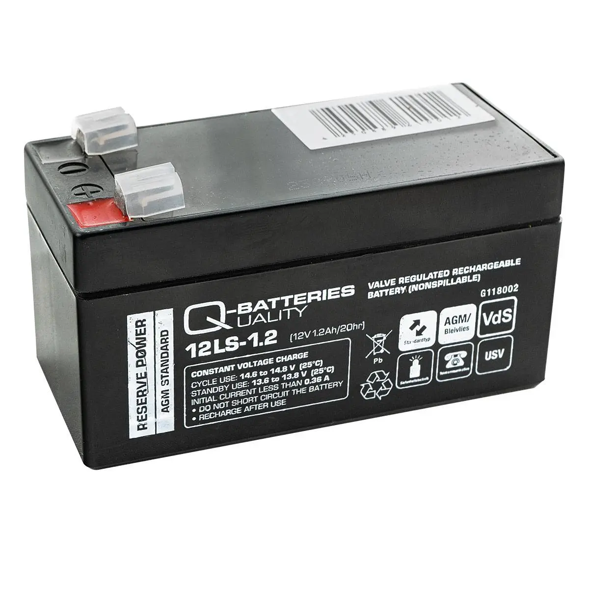 Q-Batteries 12LS-1.2 12V 1,2Ah AGM Batterie Akku VdS online bei pro-akkus kaufen