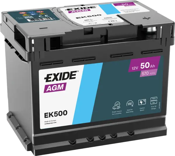 Exide AGM EK500 Start-Stop Autobatterie - 12V 50Ah