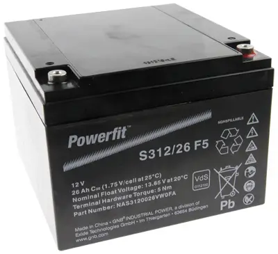 Exide Powerfit S312/26F5 - 12V | 26Ah AGM Bleiakku VdS Exide Powerfit S312/26F5 - 12V | 26Ah AGM Bleiakku VdS