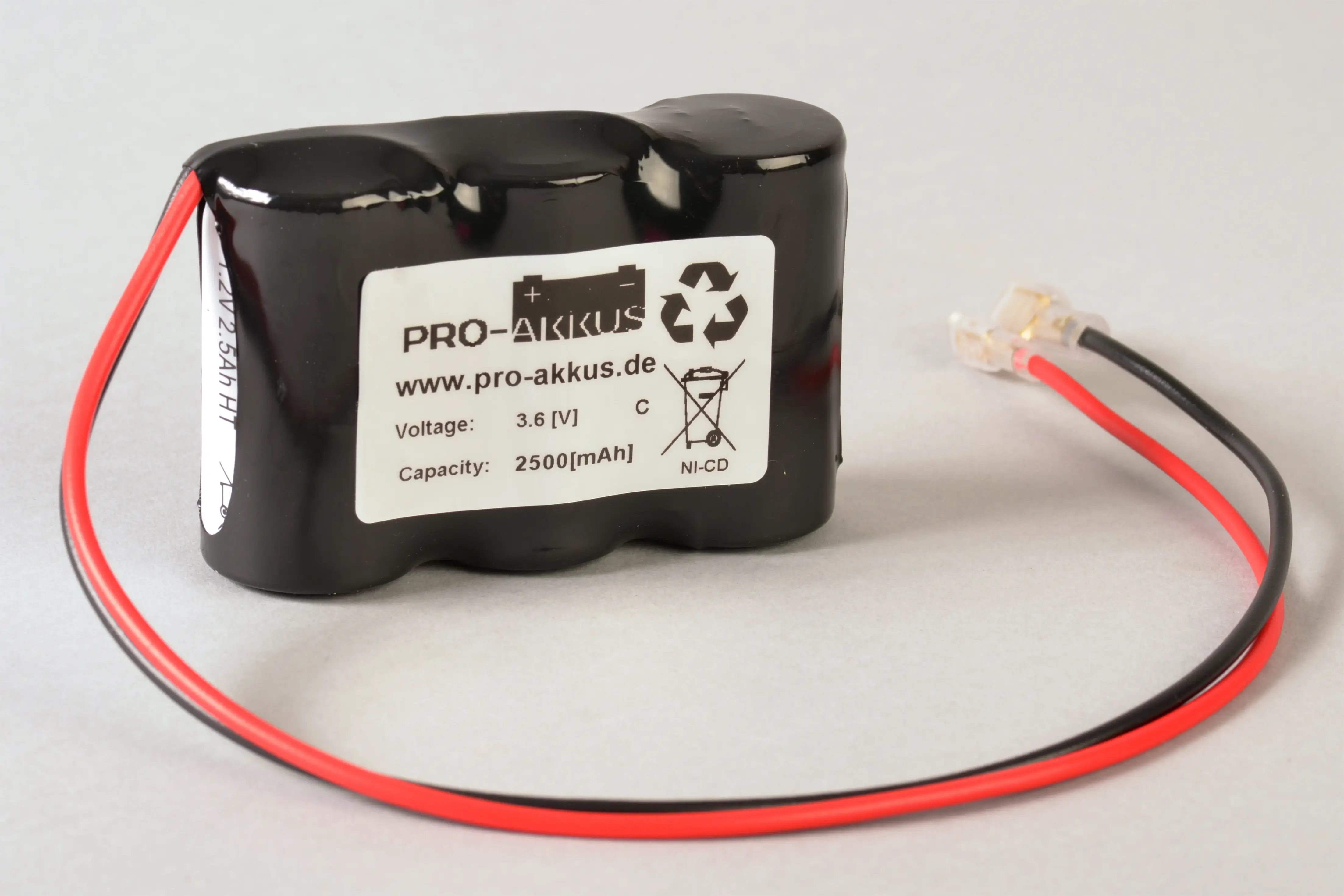 NiCd Notbeleuchtung Akku 3,6V / 2,5Ah passend für Gessler 3625, Kabel + Faston online bei pro-akkus kaufen