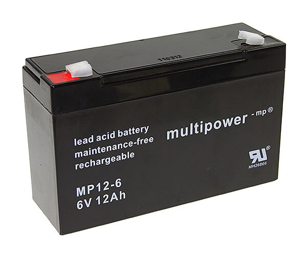 Multipower MP12-6 6V 12Ah Blei-Akku / AGM Batterie Multipower MP12-6 6V 12Ah Blei-Akku / AGM Batterie