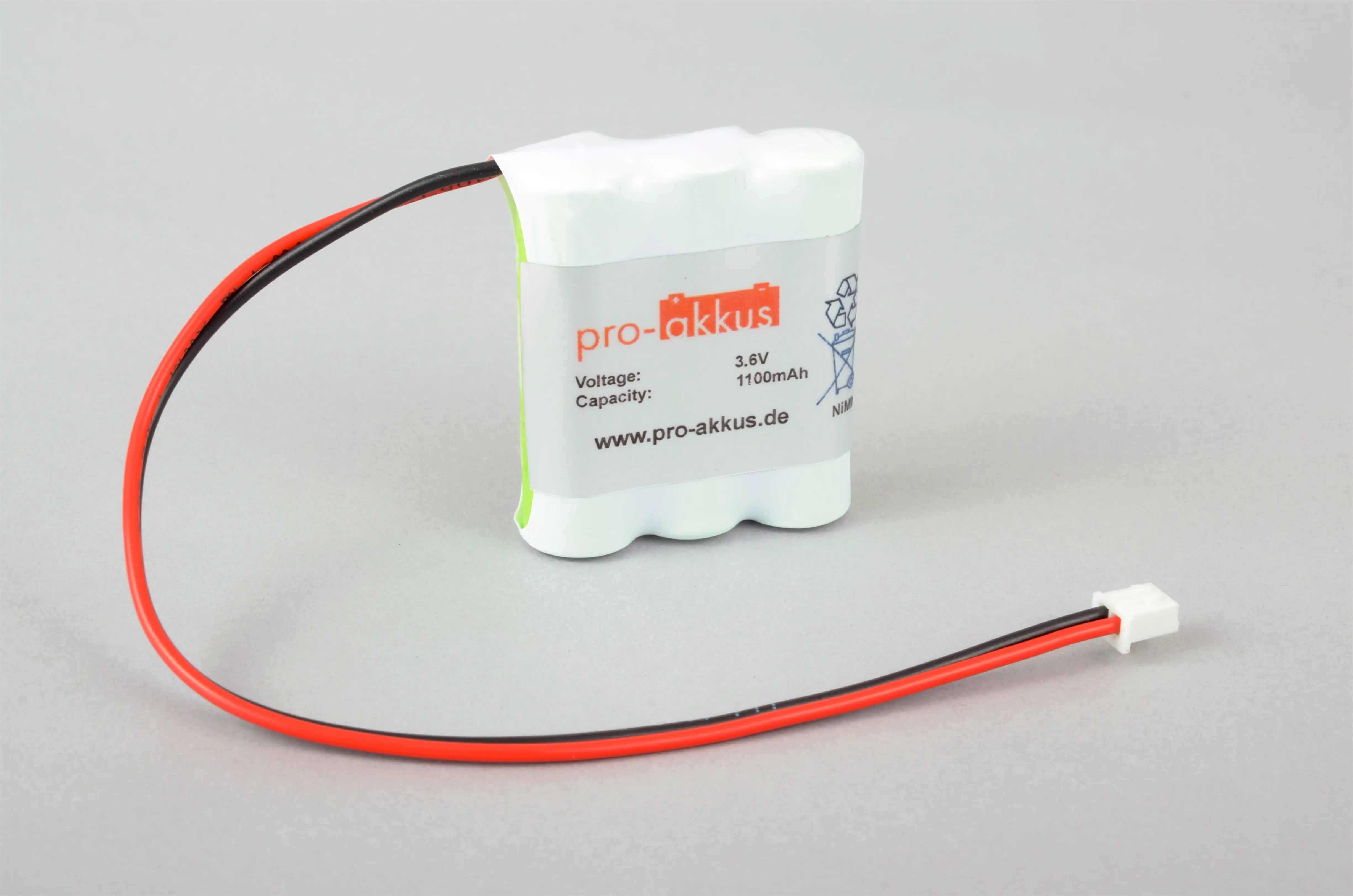 NiMH Notbeleuchtung Akku 3,6V / 1100mAh, AAA HT Reihe, Kabel mit Stecker - online bei pro-akkus kaufen