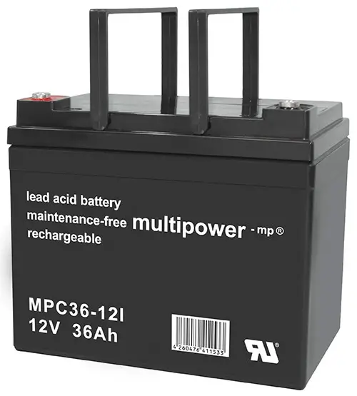 Multipower MPC36-12I 12V 36Ah Blei-Akku / AGM Batterie Zyklenfest online bei pro-akkus kaufen