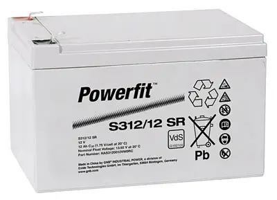 Exide Powerfit S312/12SR - 12V | 12Ah AGM Bleiakku VdS Exide Powerfit S312/12SR - 12V | 12Ah AGM Bleiakku VdS
