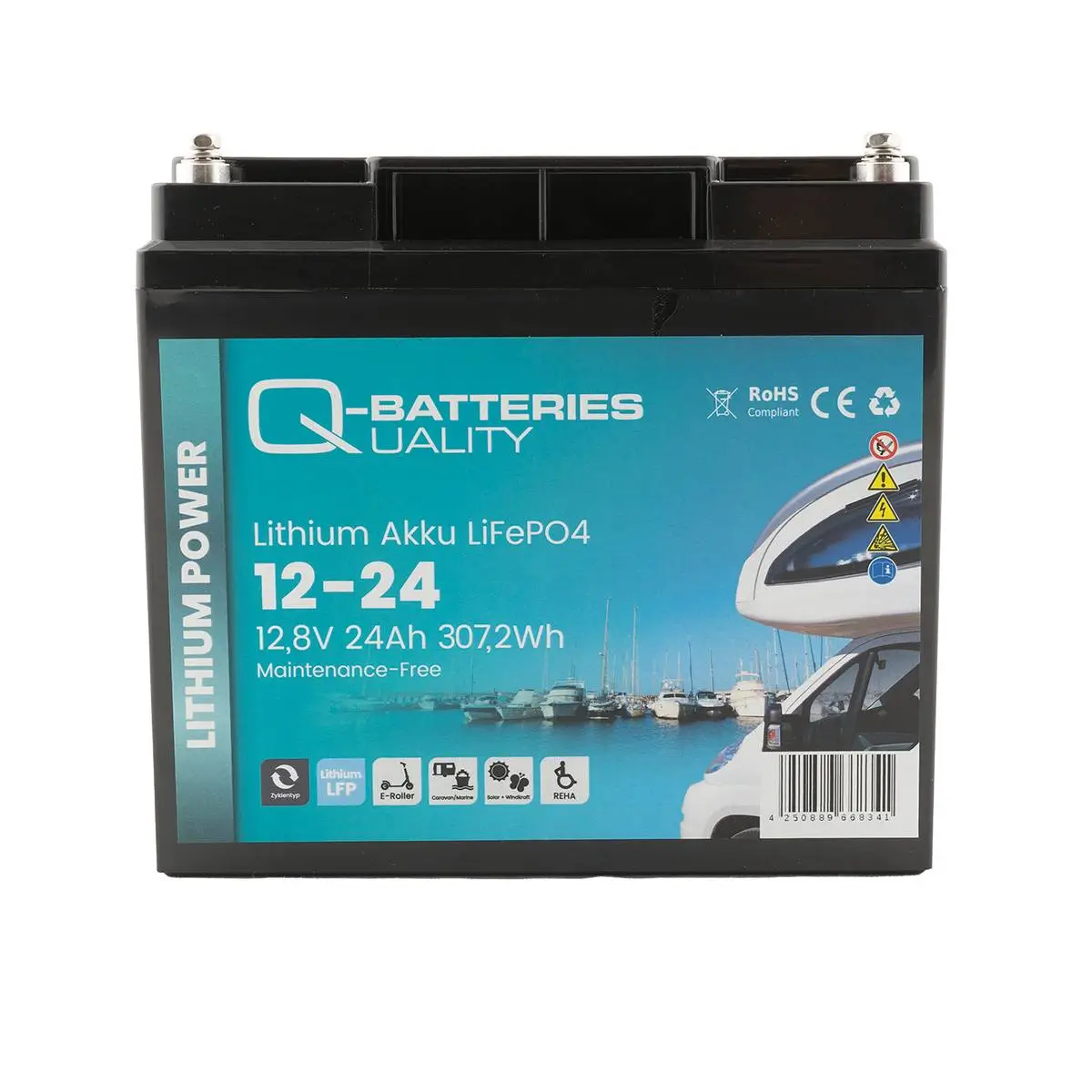 Q-Batteries LiFePO4 12-24 Lithium Akku - 12,8V | 24Ah online bei pro-akkus kaufen