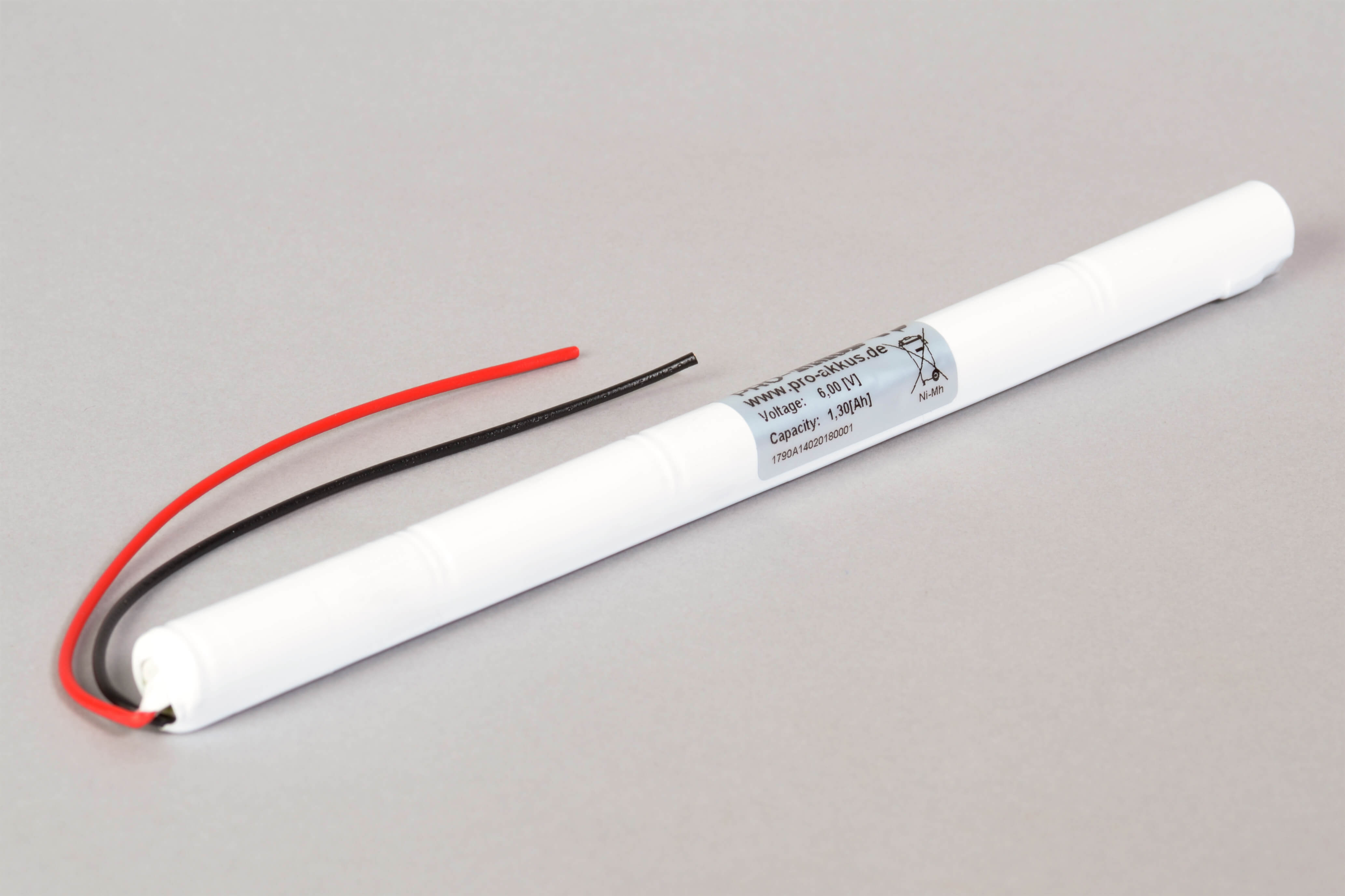 NiMh Notbeleuchtung Akku 6V / 1300mAh (1,3Ah), Stab mit Kabel online bei pro-akkus kaufen