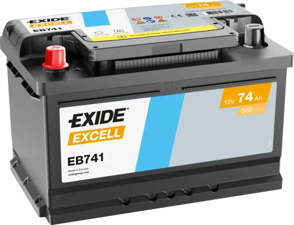 Exide Excell EB741 Autobatterie - 12V 74Ah online bei pro-akkus kaufen