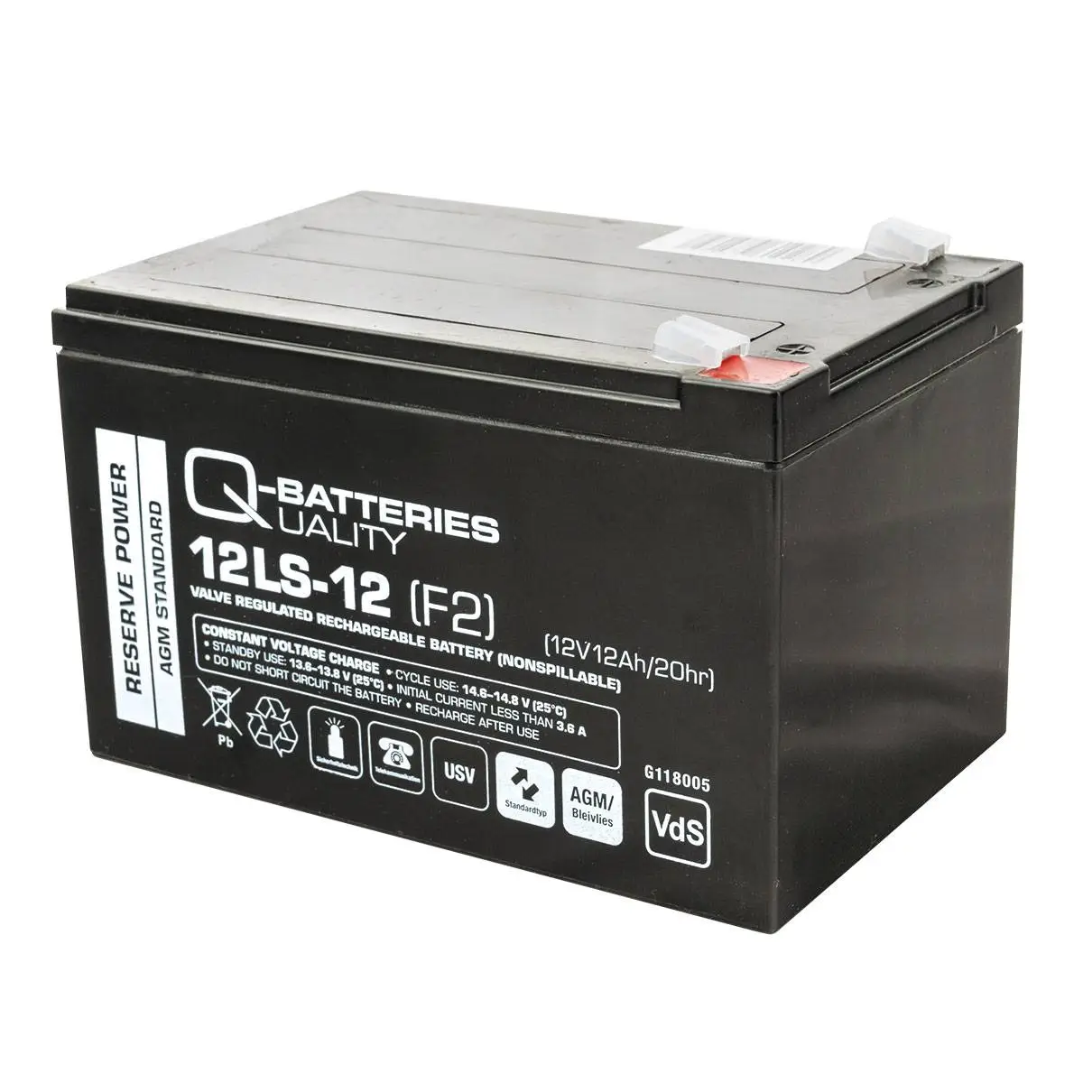 Q-Batteries 12LS-12 (F2) 12V 12Ah AGM Batterie Akku VdS online bei pro-akkus kaufen