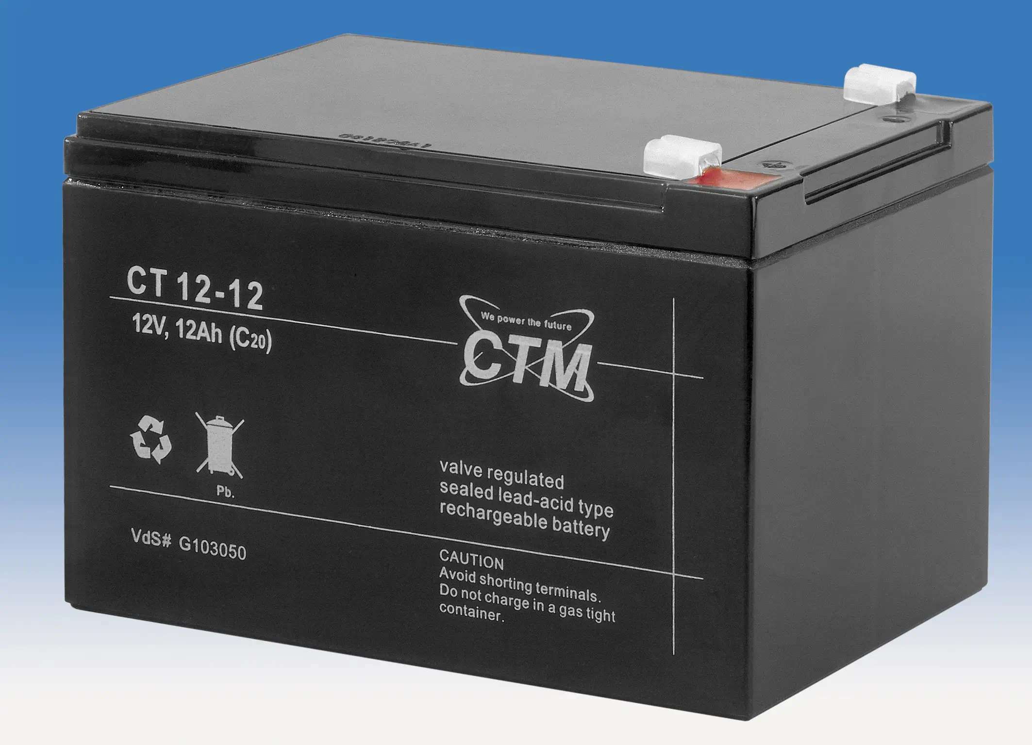 CTM CT12-12 - 12V | 12Ah AGM Bleiakku VdS, FAST-ON 187 CTM CT12-12 - 12V | 12Ah AGM Bleiakku VdS, FAST-ON 187