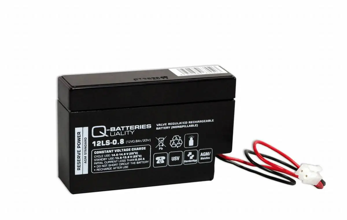 Q-Batteries 12LS-0.8 JST 12V 0,8Ah AGM Batterie Akku online bei pro-akkus kaufen