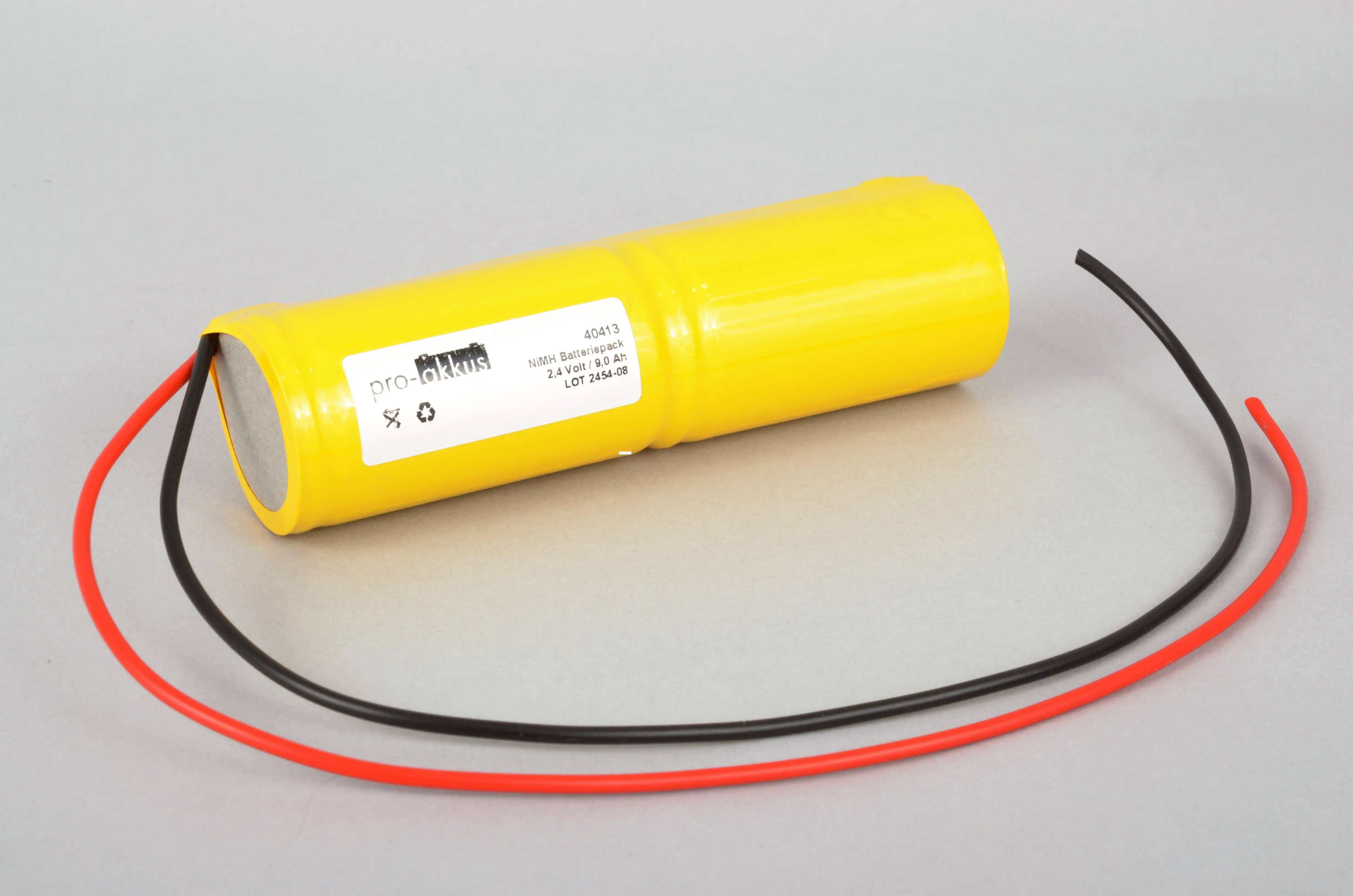 NiMH Notbeleuchtung Akku 2,4V / 900mAh (0,9Ah), Stab mit Kabel