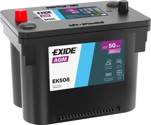 Exide AGM EK508 Start-Stop Autobatterie - 12V 50Ah