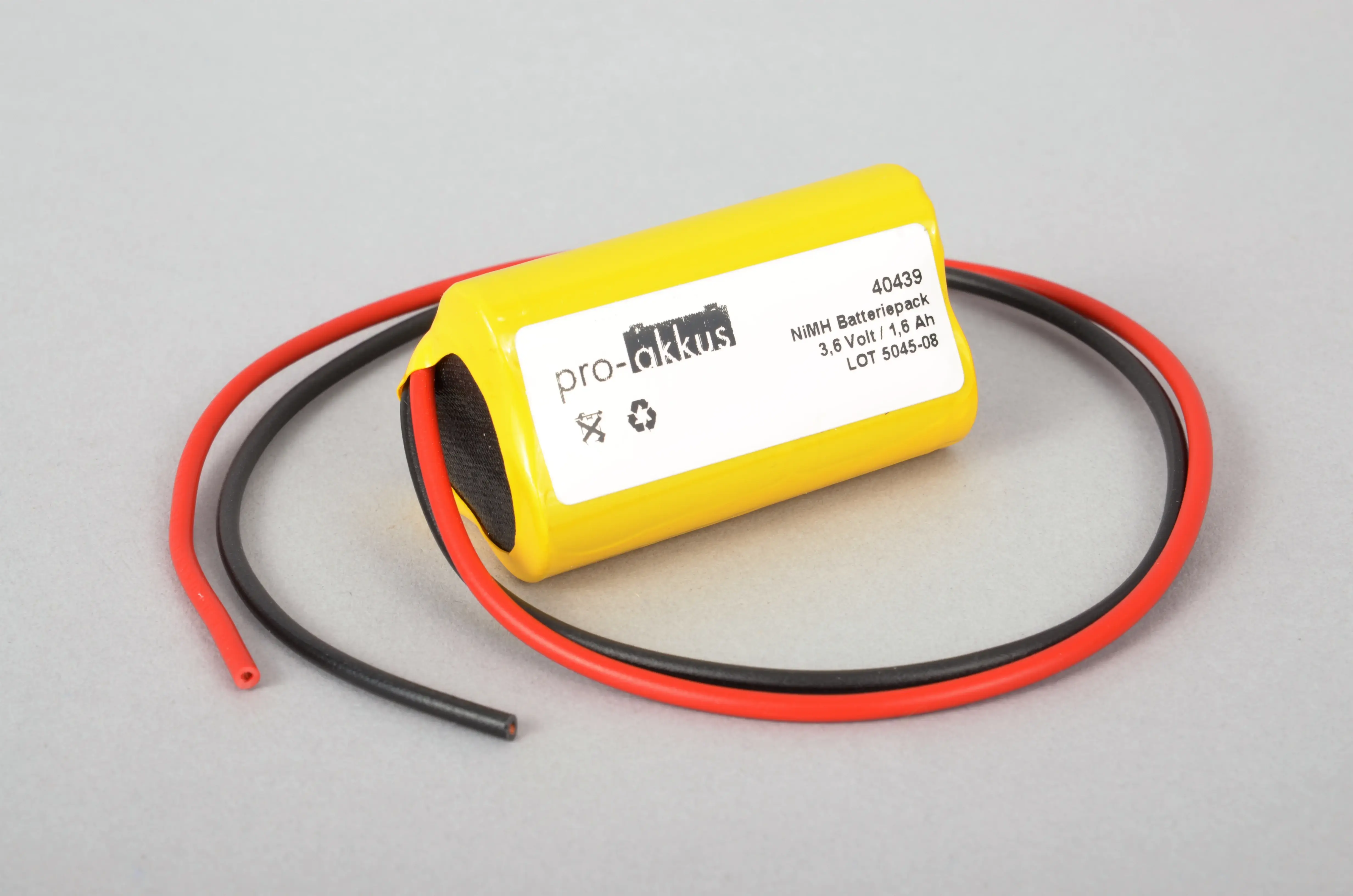 NiMH Notbeleuchtung Akku 3,6V / 1600mAh, Dreieck mit Kabel online bei pro-akkus kaufen