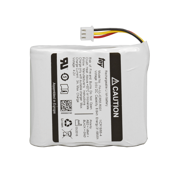 Lithium-Ionen Li-Ionen Akkupack 3,6V 13,4Ah 48Wh 1S4P mit Kabel und Stecker Lithium-Ionen Li-Ionen Akkupack 3,6V 13,4Ah 48Wh 1S4P mit Kabel und Stecker