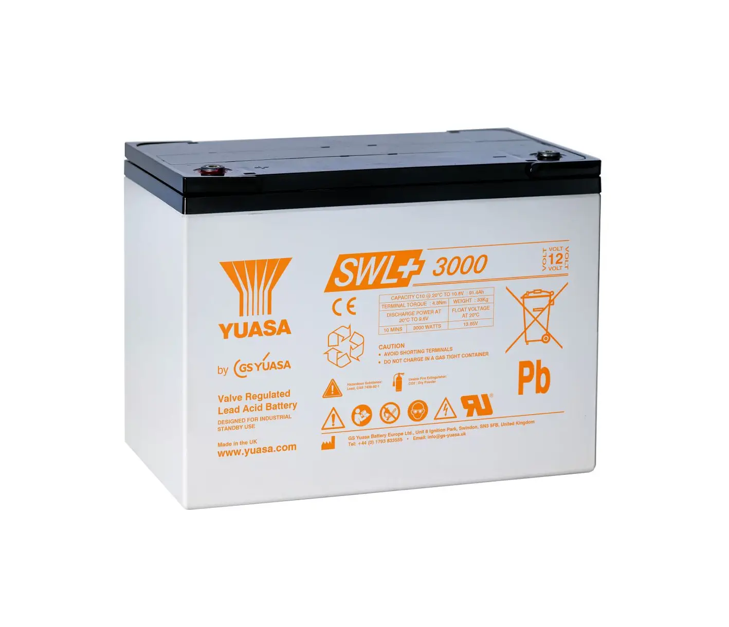 Yuasa SWL+3000 12V 93,6Ah AGM-VRLA Hochstrombatterie / Akku
