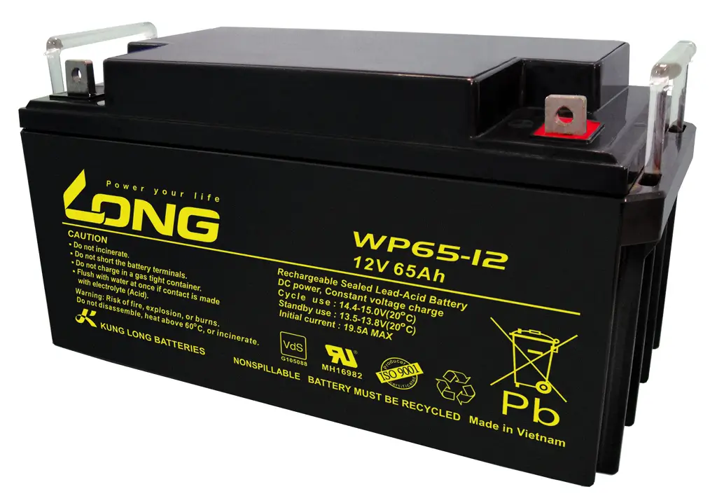 Kung Long WP65-12 12V 65Ah Blei-Akku / AGM Batterie mit VdS-Zulassung