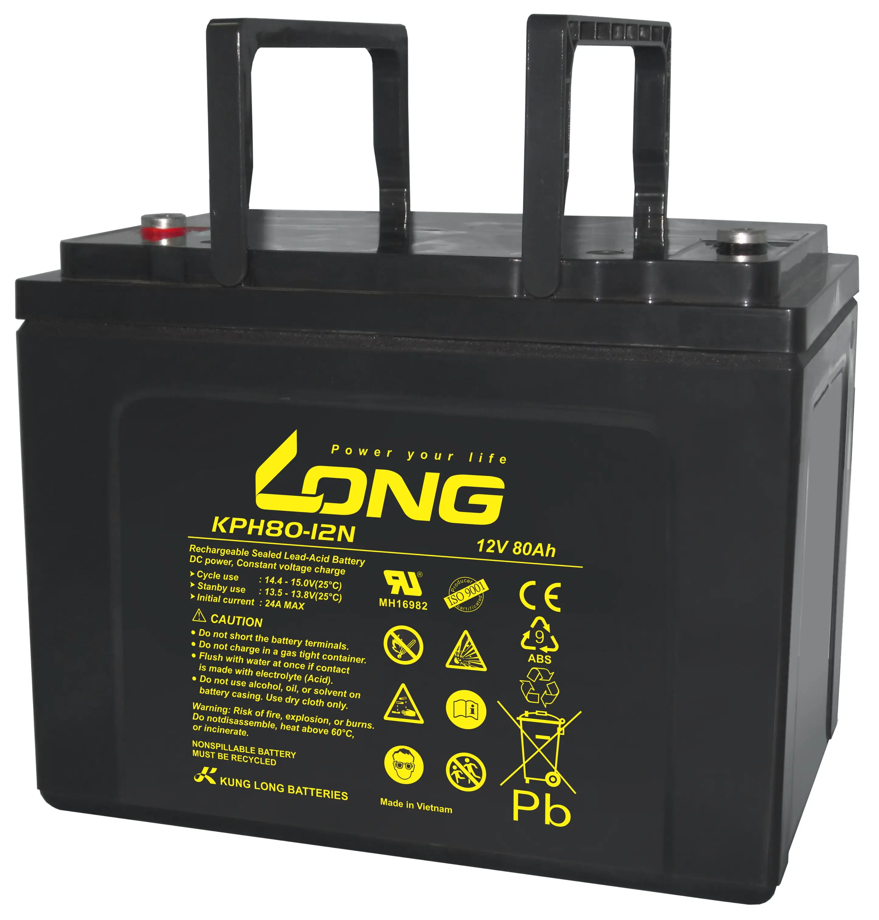 Long KPH80-12N - 12V | 80Ah Blei-Vlies-Akku (AGM) Longlife