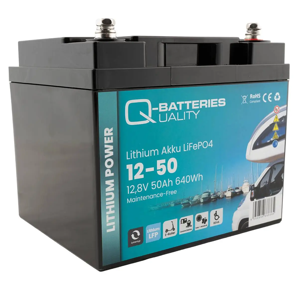 Q-Batteries LiFePO4 12-50 Lithium Akku - 12,8V | 50Ah online bei pro-akkus kaufen