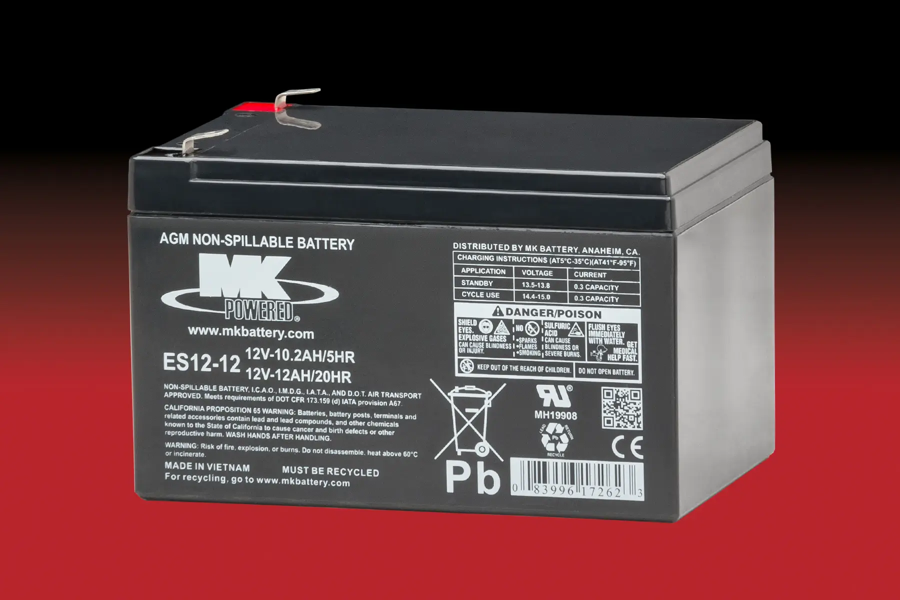 MK Battery ES12-12 - 12V | 12Ah Blei-AGM Akku MK Battery ES12-12 - 12V | 12Ah Blei-AGM Akku online bei pro-akkus kaufen