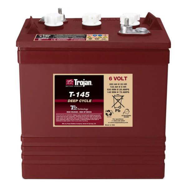 Trojan T-145 6V 260Ah Deep Cycle Nassbatterie online bei pro-akkus kaufen