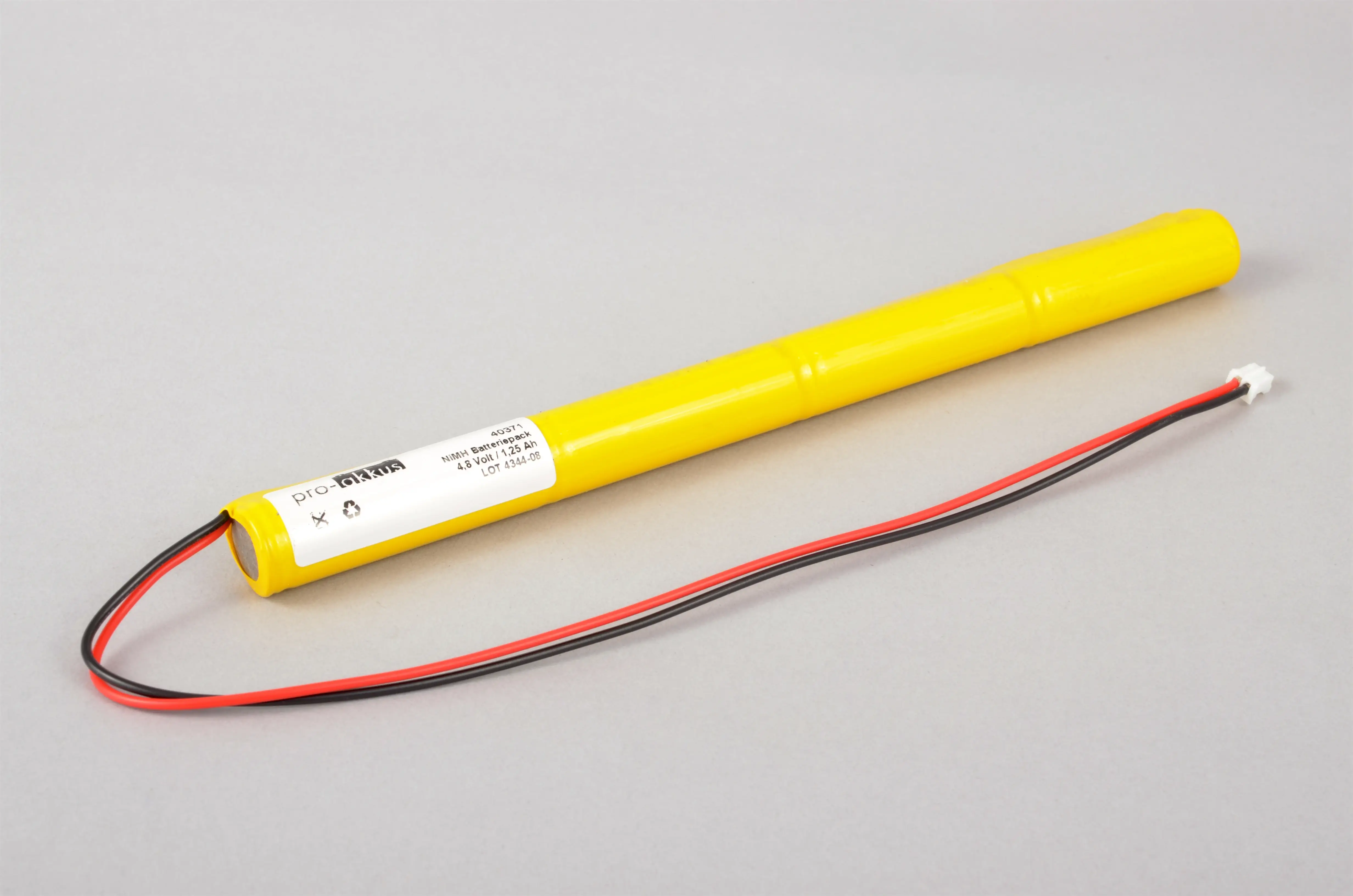 NiMh Notbeleuchtung Akku 4,8V / 1,25Ah AA HT Stab Kabel mit Stecker - online bei pro-akkus kaufen