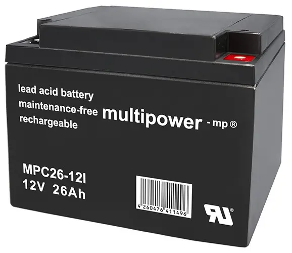 Multipower MPC26-12I 12V 26Ah Blei-Akku / AGM Batterie Zyklenfest online bei pro-akkus kaufen
