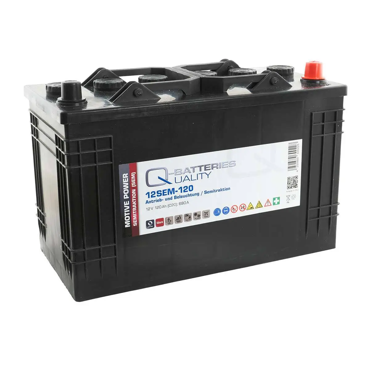 Q-Batteries 12SEM-120 - 12V | 120Ah Semitraktionsbatterie (SEM)