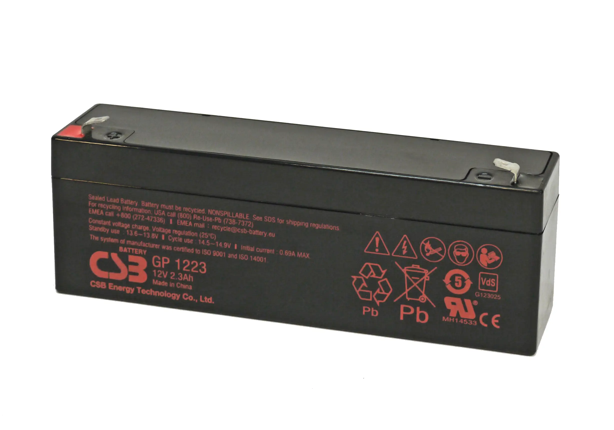 CSB GP1223 - 12V | 2,3Ah Blei-Vlies (AGM) Akku VdS CSB GP1223 - 12V | 2,3Ah Blei-Vlies (AGM) Akku VdS online bei pro-akkus kaufen