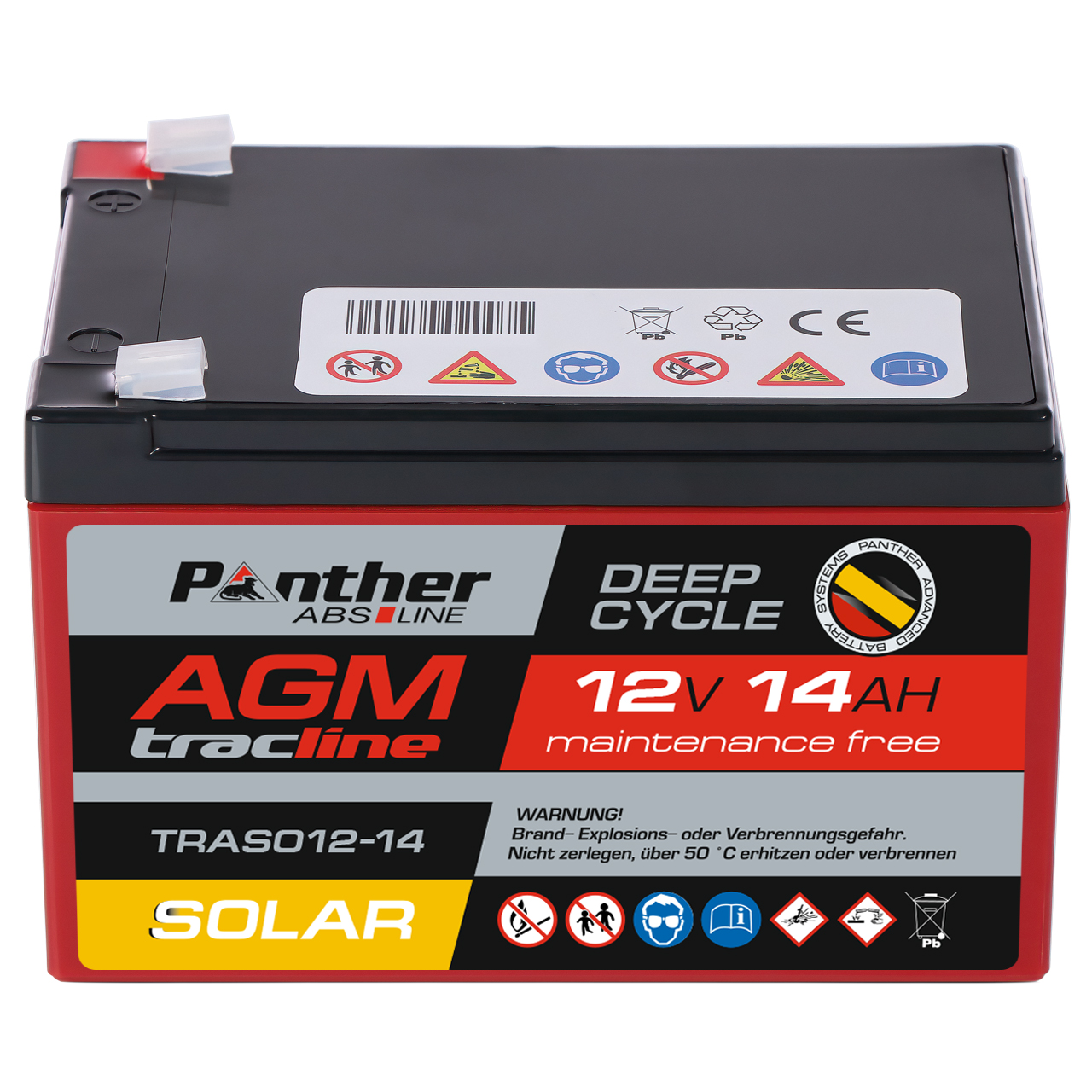 Panther AGM tracline TRASO12-14 Solar | 12V 14Ah Deep-Cycle Batterie online bei pro-akkus kaufen
