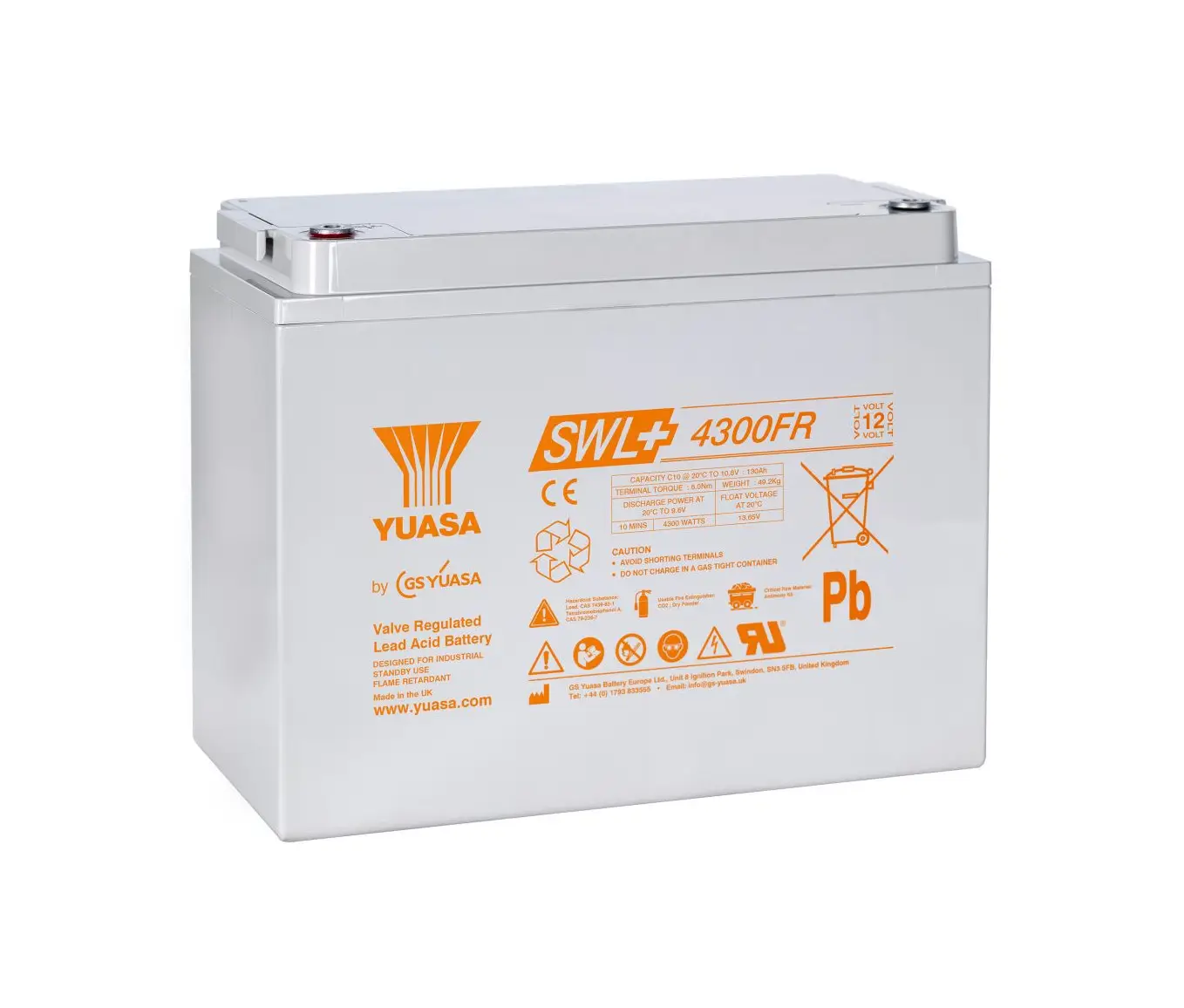 Yuasa SWL+4300FR 12V 140Ah AGM-VRLA Hochstrombatterie / Akku