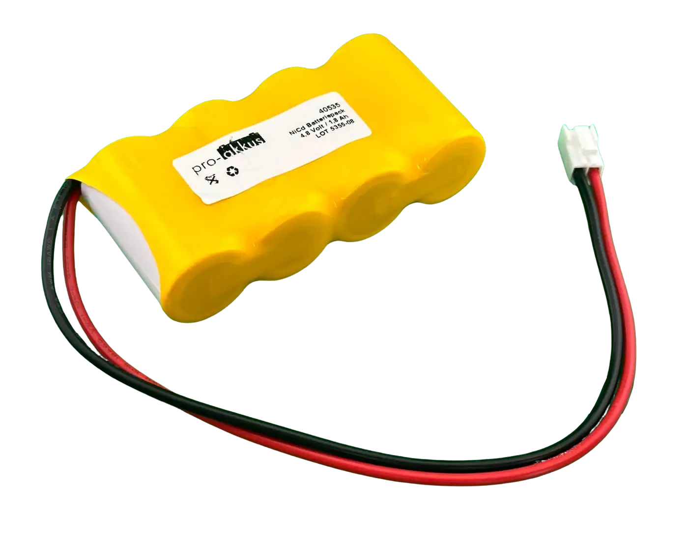 NiCd Notbeleuchtung Akku 4,8V 1800mAh SC-HT Reihe mit Kabel und Stecker online bei pro-akkus kaufen