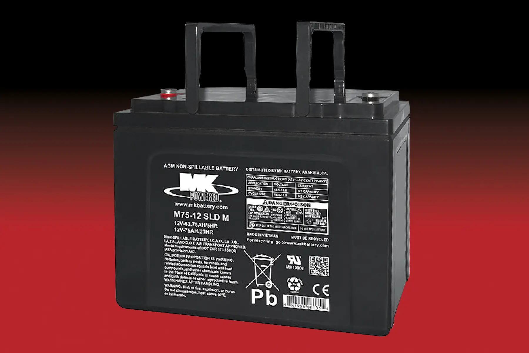 MK Battery M75-12SLDM - 12V | 75Ah Blei-AGM Akku MK Battery M75-12SLDM - 12V | 75Ah Blei-AGM Akku online bei pro-akkus kaufen