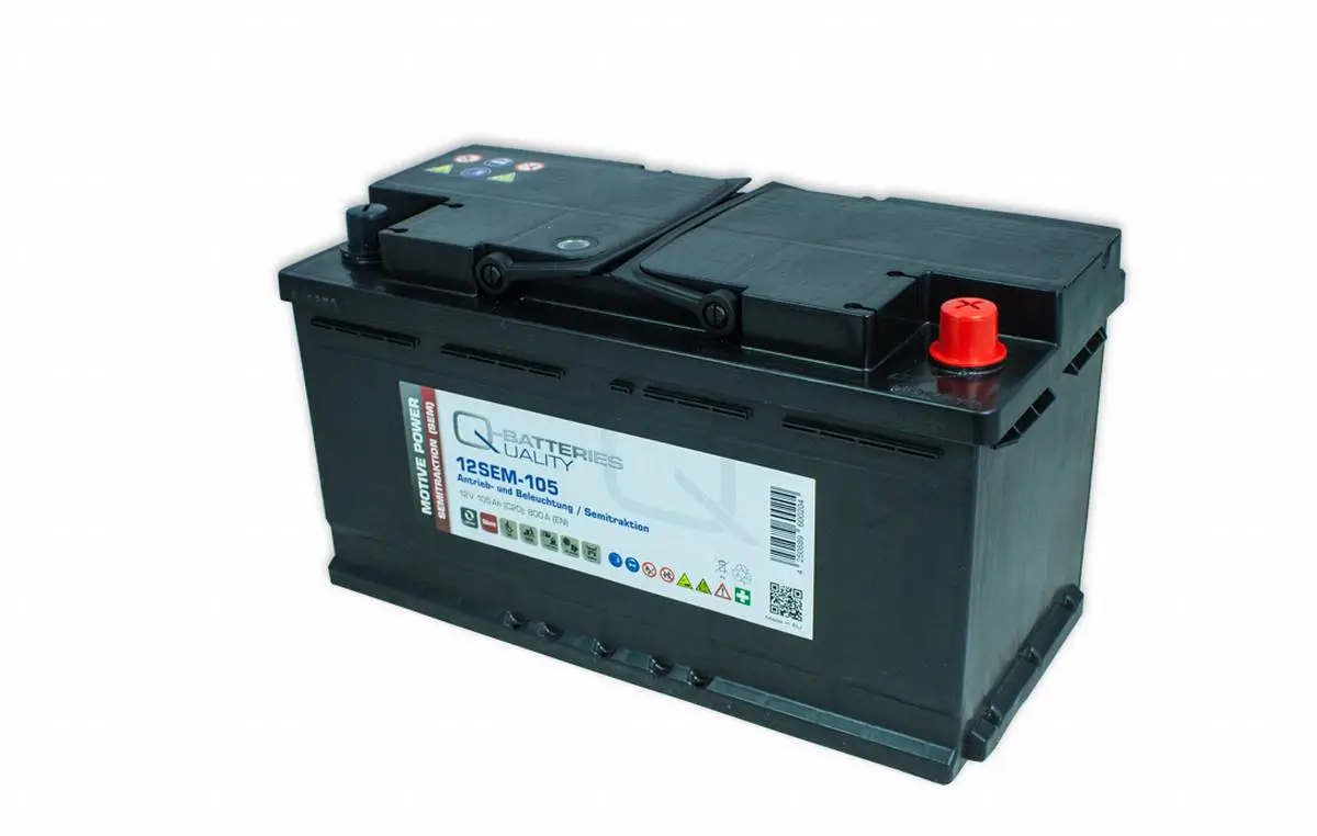 Q-Batteries 12SEM-105 - 12V | 105Ah Semitraktionsbatterie (SEM)